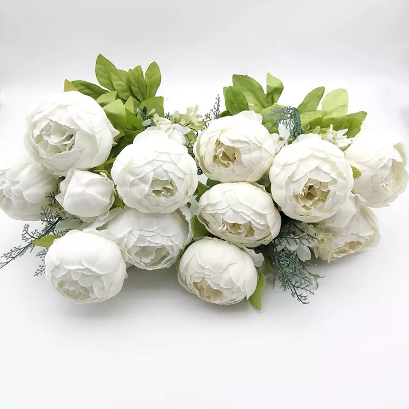 13 ulo sutla artipisyal na peony bouquet