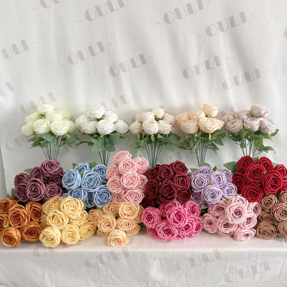 9 Ulo ng Artipisyal na Rose Bouquet